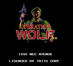 Operation Wolf title screen for PC Engine
